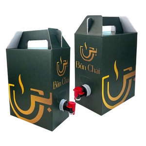 Tùy chỉnh <span class=keywords><strong>in</strong></span> ấn cà phê Nguồn cung cấp cho các cửa hàng dùng một lần uống tàu sân bay với xử lý Hộp rượu vang Dispenser vô trùng túi hộp - Product Image 4