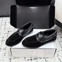 Chaussures bateau plates pour femmes et hommes, en cuir véritable patchwork, à lacets, bout plissé, semelle extérieure en caoutchouc antidérapante, légères