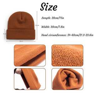 Gorro de Invierno de <span class=keywords><strong>Lana</strong></span> <span class=keywords><strong>Merino</strong></span> Suave y Pesada con Logotipo Bordado Personalizado de Alta Calidad, Gorro de Punto Tipo Manta para Unisex - Product Image 6
