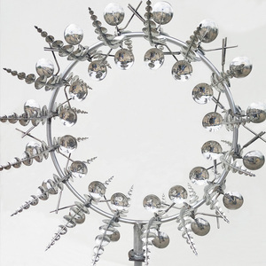 Sculpture éolienne géante en acier inoxydable blanc, pour décoration de parc, vente en gros, 1.6m 3m - Product Image 5