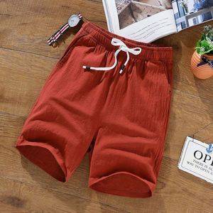 Pantalones Cortos de Playa Casuales de Lino y Algodón Delgado para Hombre, Tallas M-9XL, Tendencia de Verano, Cintura Media, Transpirables, con Cierre de Cordón - Product Image 5