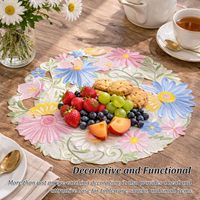 Napperons ronds de 35 cm brodés de fleurs marguerites pour la table, idéaux pour la salle à manger, la cuisine, les fêtes et les décoration de thé en gros