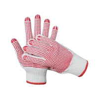 Guantes de PVC Transpirables y Flexibles con Puntos, Guantes de Algodón CVC Antideslizantes en la Palma y los Dedos, Resistentes a Químicos, Reutilizables, para Logística y Embalaje