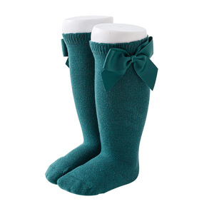Bonyponi-Calcetines de estilo español para niñas pequeñas, calcetín hasta la rodilla de algodón de 0 a 7 años para recién nacidos, con lazo para fiesta escolar - Product Image 5