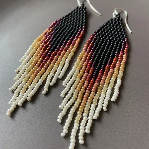 Earrings Beaded Fringe Dangle Bohemian Earrings Drop Dangle Tassel Earrings For Women Ladies