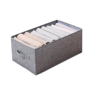 Clothing Organizer Fabric <b>Drawer</b> <b>Storage</b> <b>Box</b> Rectangle Solid Color Underwear <b>Storage</b> With Lid For Wardrobe Closet - Product Image 5
