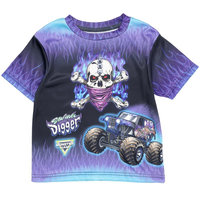 Kaos Lengan Pendek Anak Laki-Laki yang Dapat Disesuaikan, Cetak Digital 3D Seri Monster Jam, Kasual O-Neck, Pakaian HIGH STREET yang Dikompresi