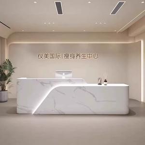 Front Desk in marmo modello azienda cassiere Front Desk Reception consultazione di benvenuto <span class=keywords><strong>bancone</strong></span> <span class=keywords><strong>Bar</strong></span> personalizzazione - Product Image 1
