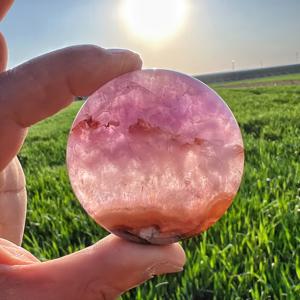 หินอะเมทิสต์อาเกตทรงกลมขัดเงาธรรมชาติสำหรับตกแต่งบ้านและเป็นของขวัญวันหยุด - Product Image 3