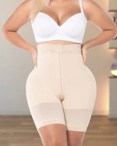 Short moulant en maille à bordure en dentelle avec fermeture éclair sur le devant Réglage du ventre Perte de graisse corporelle Shaper pour femmes Body Shaper Butt Lift Waist - Product Image 5