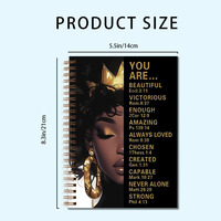 Cahier à spirale inspirant pour femme afro-américaine avec écritures de motivation affirmations dorées