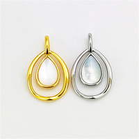 Classique pierre naturelle mère perle pendentif pour femmes plaqué or goutte d'eau forme lunette réglage blanc coquille bijoux breloques