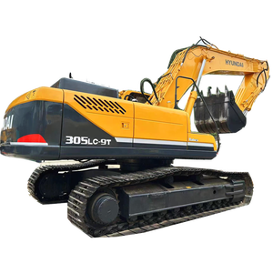 Excavatrice sur chenilles Hyundai 305LC-9T d'occasion de haute qualité, 30 tonnes, avec accessoires : pince, tarière, brise-roche, certifiée CE - Product Image 1