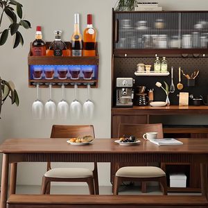 Wall Mounted Wooden Wine Rack 43x30x10.5cm 2 Tier Display Storage <b>Shelf</b> For Home <b>Bar</b> - Product Image 4