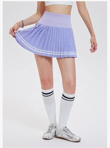 Venta al por mayor Fitness Running Faldas Mujer Falda plisada de tenis Blanco de cintura alta Golf Deportes Mini falda con bolsillos - Product Image 5