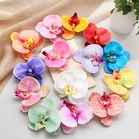 Nouvelles têtes de fleurs d'orchidées papillon artificielles en soie à 9 têtes, semi-faites à la main, pour décorations de mariage, arrangements floraux et accents d'allée