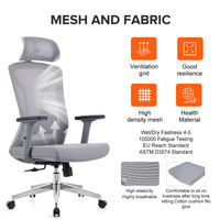 Chaise de bureau ergonomique à dossier haut en maille, avec appui-tête et accoudoirs réglables, pivotante et réglable en hauteur, vente en gros pour le bureau à domicile