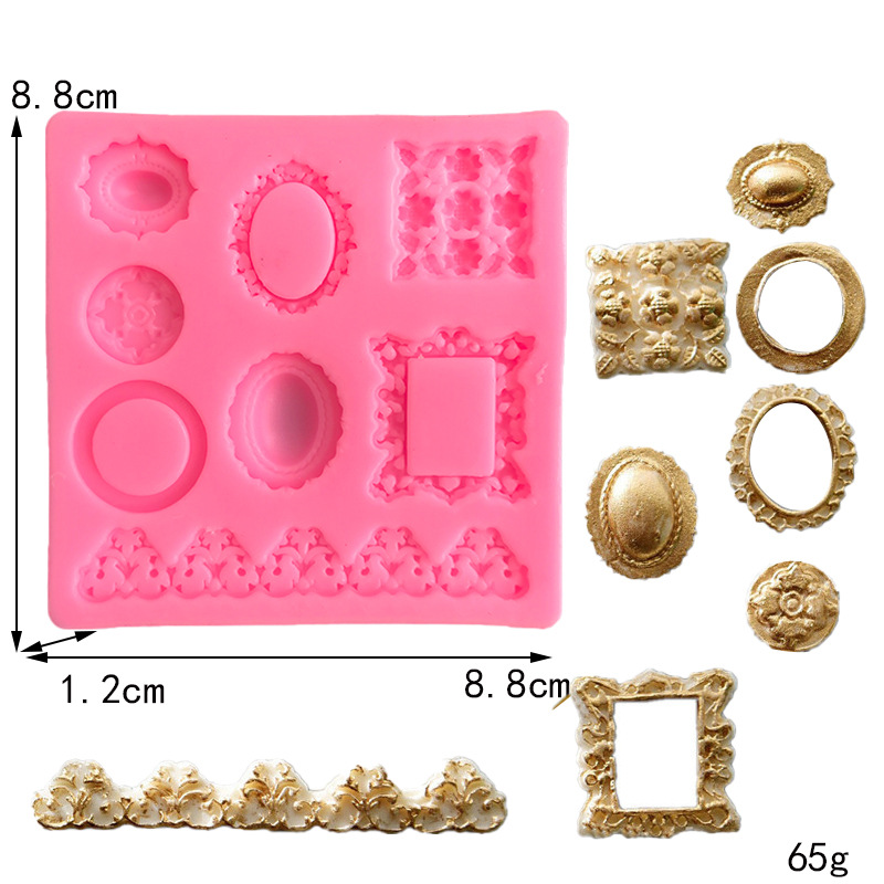 Moule en silicone cadre 5 rose