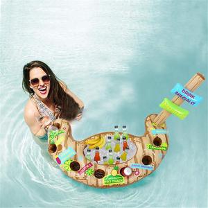 Inflatable Pool Drink Holder With Cup Slots And Tiki Sign For Swimming Fun - Product Image 3