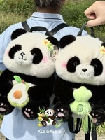 Peluche Panda en Velours de Vison Européen, Modèle Avocat, Jouet Doux en Forme de Fleur, Cadeau pour Enfants et Filles