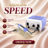 Mini perceuse à ongles électrique professionnelle JD300 en plastique, moteur à balais 35W DC12V 30000RPM, tige de 2,3 mm, US/UK