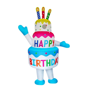 Costume de gâteau d'anniversaire gonflable amusant, déguisement gonflable pour cadeau de <span class=keywords><strong>Noël</strong></span>, fête de cosplay - Product Image 5