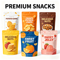 Sachet Doypack transparent avec dos argenté et fermeture zip pour emballage alimentaire, idéal pour l'affichage visible des snacks