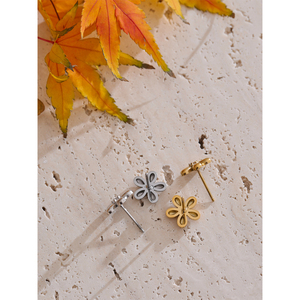 JINYOU 5355, <span class=keywords><strong>Pendientes</strong></span> de Flor con Circonita Brillante, Chapados en Oro de 18K, Acero Inoxidable PVD, para Mujer, Joyería Diaria - Product Image 5