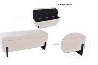 CARLFORD Pouf de rangement moderne, banc polyvalent, tabouret de chevet pour chambre, ottoman de salon avec rangement