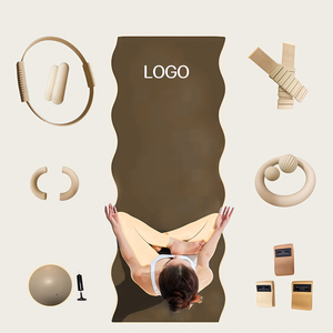 Bstar Eco-Friendly Customized Home Pilates Wave Yoga Mat with Carrying Strap Anti-slip Nature Rubber 5mm Thick Universal Use - Product Image 1