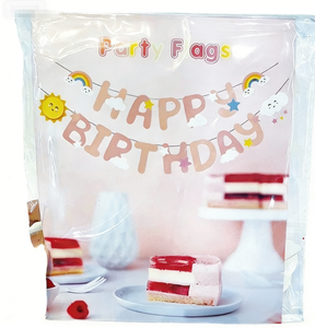 DAMAI Children Party Happy Birthday Hanging Decorations Rainbow Cloud Star Elememnts Portable Paper Letter <b>Banner</b> - Product Image 1