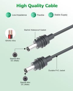 Starlink Mini Dc Voedingskabel, Starlink Mini Vervangende Kabel, Ip67 Waterdichte Voeding (10M/32.8ft). - Product Image 4