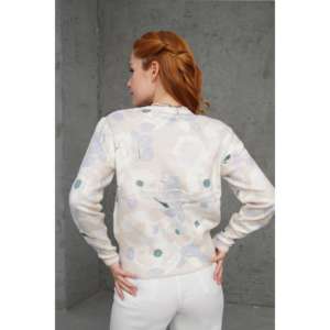 Suéteres de Punto con Estampado Digital al por Mayor para Mujer, Casuales, Manga Larga, Anti-Pilling, Color Beige - Product Image 6