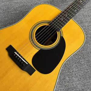 ALL SOLID D28 Model 41" Abalone Inlaid Flower Binding Ebony Rosewood Mahogany Neck Spruce <b>Top</b> 20 Fret NO EQ Acoustic Guitar Fast - Product Image 2