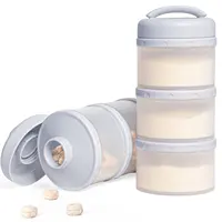 Baby Milk Powder Formula Dispenser, Non-Spill Portable and Stackable  Formula Travel Container, 3 Layers Storage Container for Protein Powder,  BPA Free 