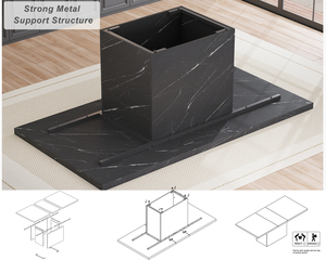 Ánh Sáng Hiện Đại Sang Trọng Đa Kích Thước Hình Chữ Nhật Nhà Bếp Bảng Màu Đen Giả Nhân Tạo Bằng Đá Cẩm Thạch Hàng Đầu Bàn Ăn Cho Phòng Ding - Product Image 6
