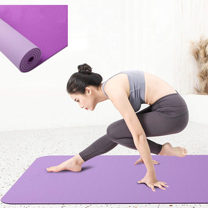 Matras <span class=keywords><strong>Yoga</strong></span> Anti Slip Ramah Lingkungan Lapis Ganda <span class=keywords><strong>TPE</strong></span> Ringan untuk Olahraga di Rumah, Tebal 6mm, dengan Logo Kustom - Product Image 5