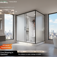 Module de salle de bain moderne et modulaire, complet avec drain de douche, installation facile, unité de salle de bain intégrée