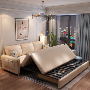 Moderno tessuto pieghevole divano letto divano letto con ripostiglio in legno divano multifunzionale divano tre posti divano letto - Product Image 4