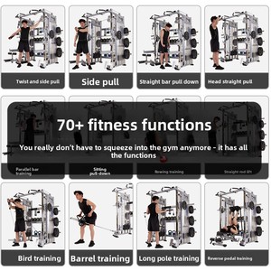 Máquina Smith Comercial Multifuncional, Ajustable, Duradera y Plegable, con Cable Metálico, Banco de Pesas y Soporte <span class=keywords><strong>para</strong></span> Sentadillas, <span class=keywords><strong>para</strong></span> Uso en Interiores - Product Image 2