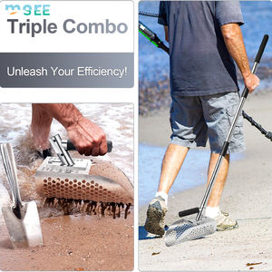 SeeMore 140cm tamis détachable décorticage <span class=keywords><strong>plage</strong></span> peignage nettoyage sédiments dragage neige pelles tamis <span class=keywords><strong>plage</strong></span> sable râteau à <span class=keywords><strong>puces</strong></span> - Product Image 2