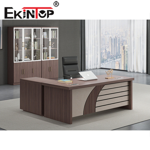 Новый современный дизайн офисного стола Ekintop, исполнительный стол, менеджер, L-образный стол из МДФ - Product Image 6