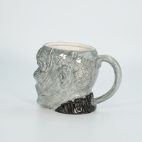 Tasse 3D Fantaisie en Dolomite Peinte à la Main - Tasse Sculptée Personnalisée Frost Lord avec Texture Glaciale