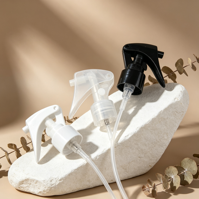 In Stock Mini Childproof Trigger Sprayer 24/410 PP Black White Transparent Fine Mist for Household Use for Bottles