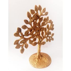 PARIJAT artisanat moderne en laiton arbre vie Table décor à la maison doré arbres généalogiques Plaque fabriqué à la main bureau décor et accessoire - Product Image 3