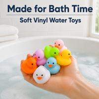 Canard en vinyle personnalisé qui couine, jouet de bain flottant, mini canard jaune en caoutchouc pour cadeau de baby shower, jeu aquatique