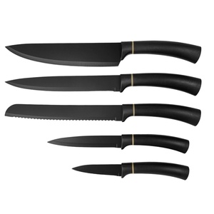Premium Kitchen <b>Knife</b> <b>Set</b> Non-stick Black Coated Chef <b>Knives</b> <b>Set</b> Professional Kitchen <b>Knife</b> With <b>Knife</b> Block - Product Image 2