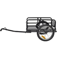 Pliant Réglable Amovible En Métal Cargo Vélo Utilitaire Chariot De Transport De Remorque À Bagages 150kg Capacité De Charge