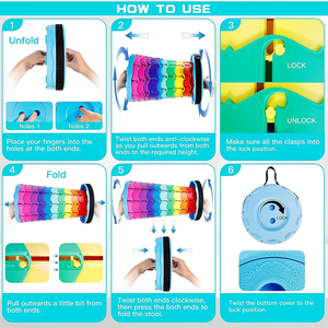 Kinggear ngoài trời Chiều cao có thể điều chỉnh Gấp Cắm Trại Phân di động đóng mở có thể thu vào kính thiên văn gấp Phân - Product Image 5