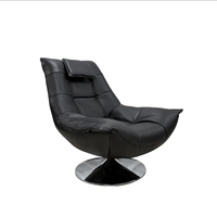 Pouf de style européen OEM d'usine, fauteuil de loisirs pliable en cuir PU avec repose-pieds, grand pouf pour salon